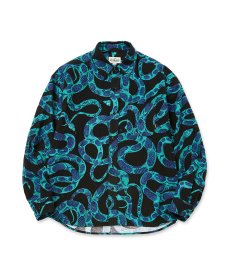 画像2: CALEE(キャリー) / PRINT NEL L/S SH ＜SNAKE PATTERN＞ (2)