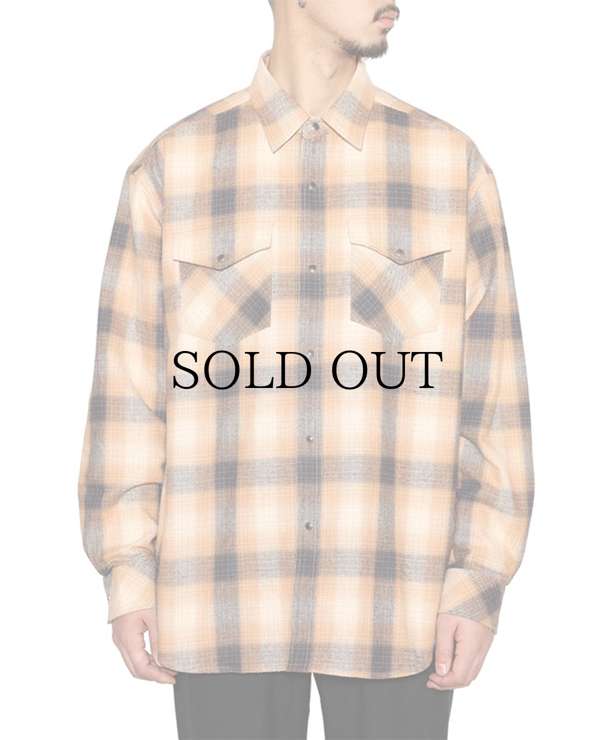 画像9: CALEE(キャリー) / OMBRE CHECK WESTERN L/S SH (9)