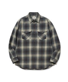 画像2: CALEE(キャリー) / OMBRE CHECK WESTERN L/S SH (2)