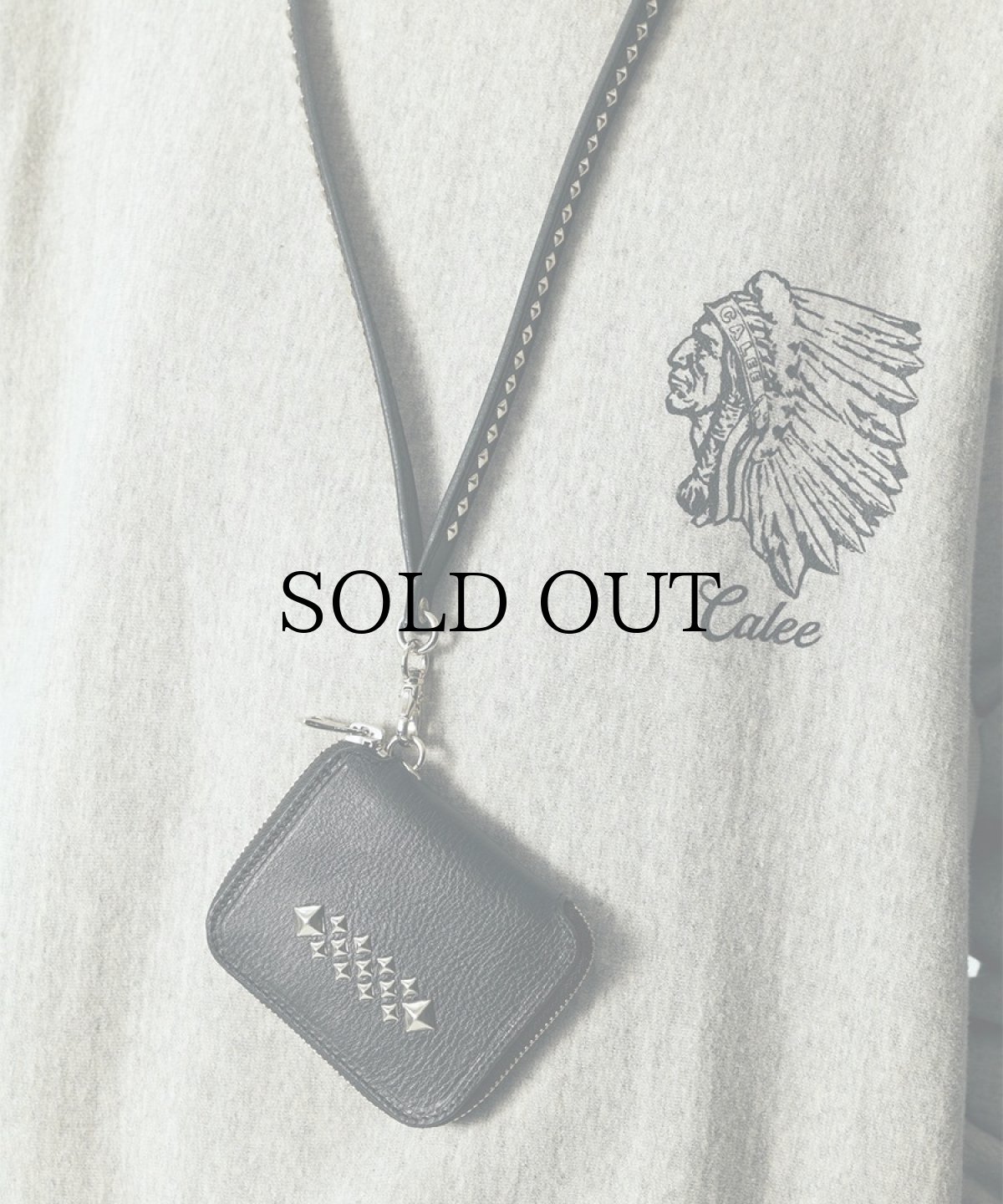 画像2: CALEE(キャリー) / STUDS LEATHER ZIP MULTI WALLET (2)