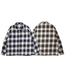 画像1: HAIGHT / OMBRE CHECK OPEN COLLAR SHIRT (1)