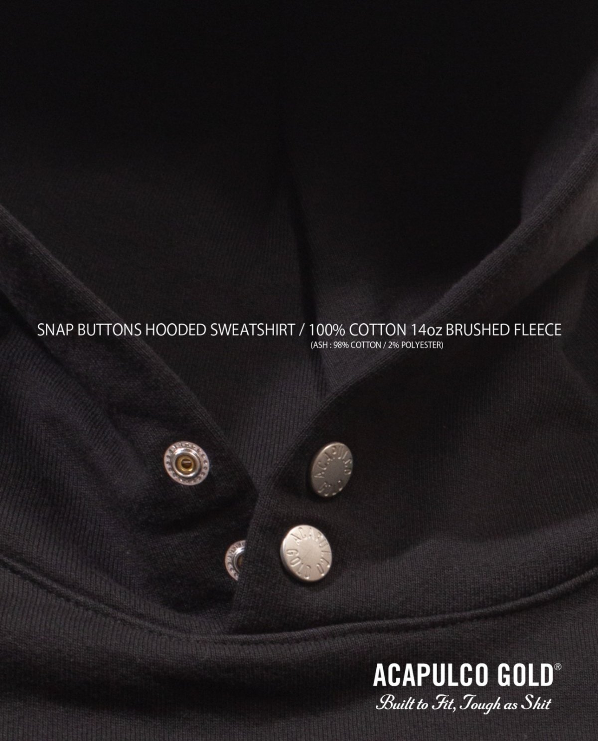 画像13: ACAPULCO GOLD(アカプルコゴールド) / REFLECTIVE AG SIGNATURE SNAP HOODED SWEATSHIRT (13)