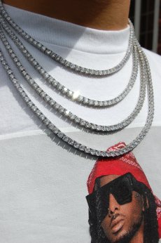 画像7: $ole only(ソールオンリー) / s925シルバー CZダイヤ テニスチェーン ネックレス 4mm 18inch (7)