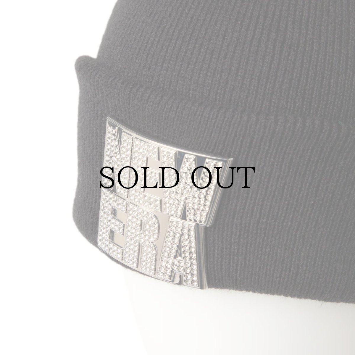 画像2: NEW ERA / ベーシック カフニット Rhinestone Badge スクエアロゴ (2)