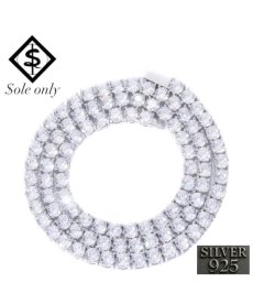 画像1: $ole only(ソールオンリー) / s925シルバー CZダイヤ テニスチェーン ネックレス 4mm 18inch (1)