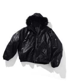 画像1: EL REIGN(エルレイン) / BLACK FAR LEATHER PUFFER JACKET (1)