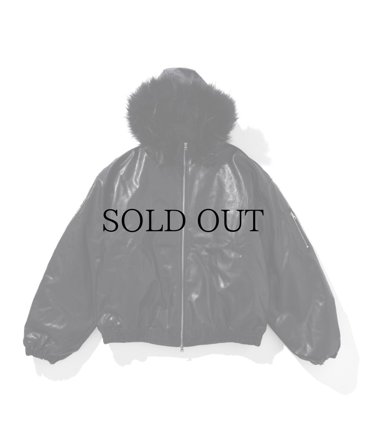 画像2: EL REIGN(エルレイン) / BLACK FAR LEATHER PUFFER JACKET (2)