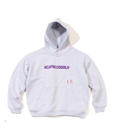 画像2: ACAPULCO GOLD(アカプルコゴールド) / LINEAR SIGNATURE SNAP HOODED SWEATSHIRT (2)