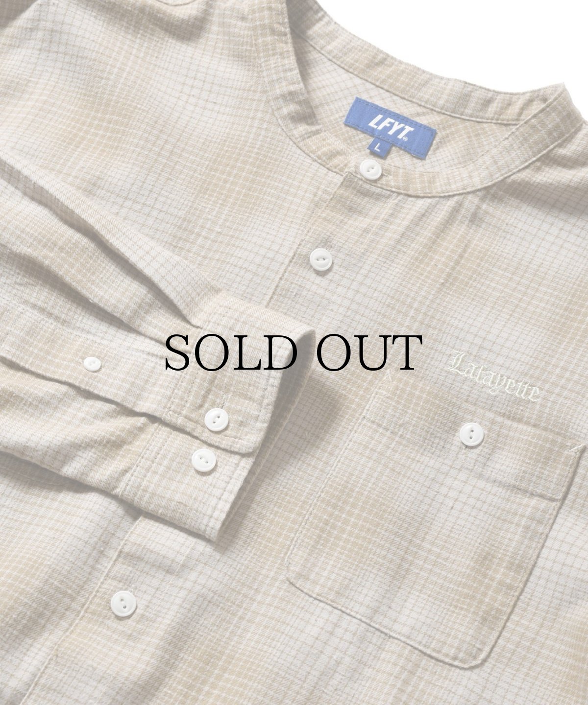 画像9: 【40%OFF】LFYT(ラファイエット) / NEP TWILL CHECK BAND COLLAR SHIRT (9)