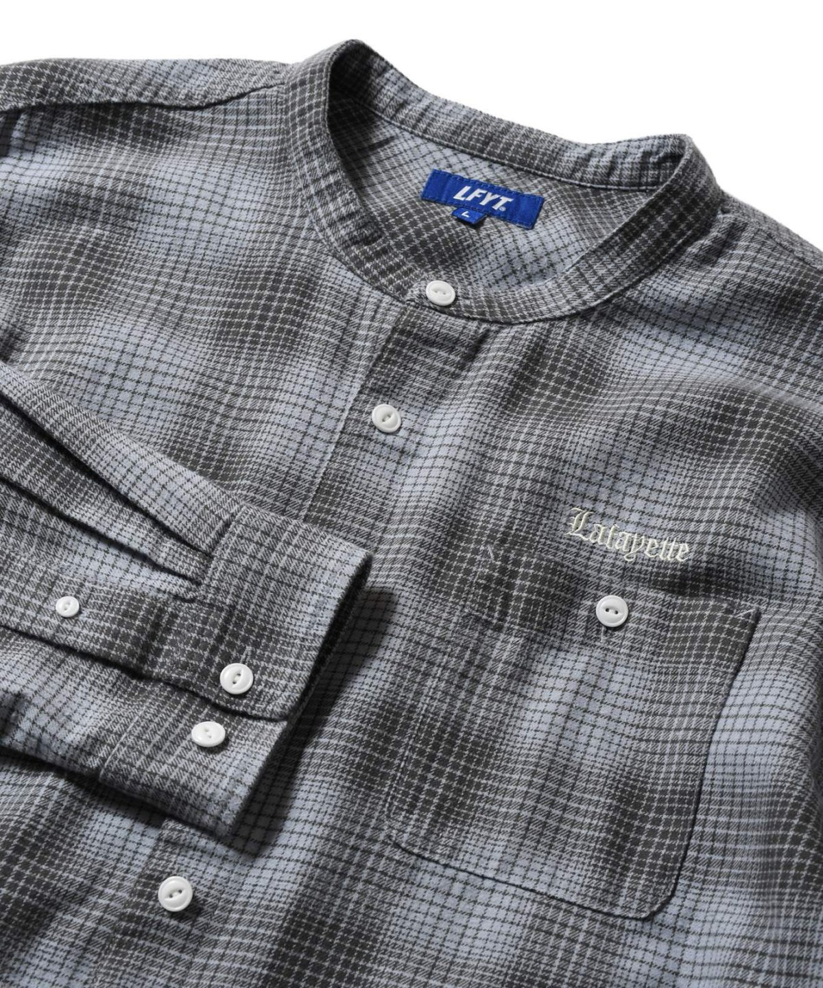 画像10: LFYT(ラファイエット) / NEP TWILL CHECK BAND COLLAR SHIRT (10)