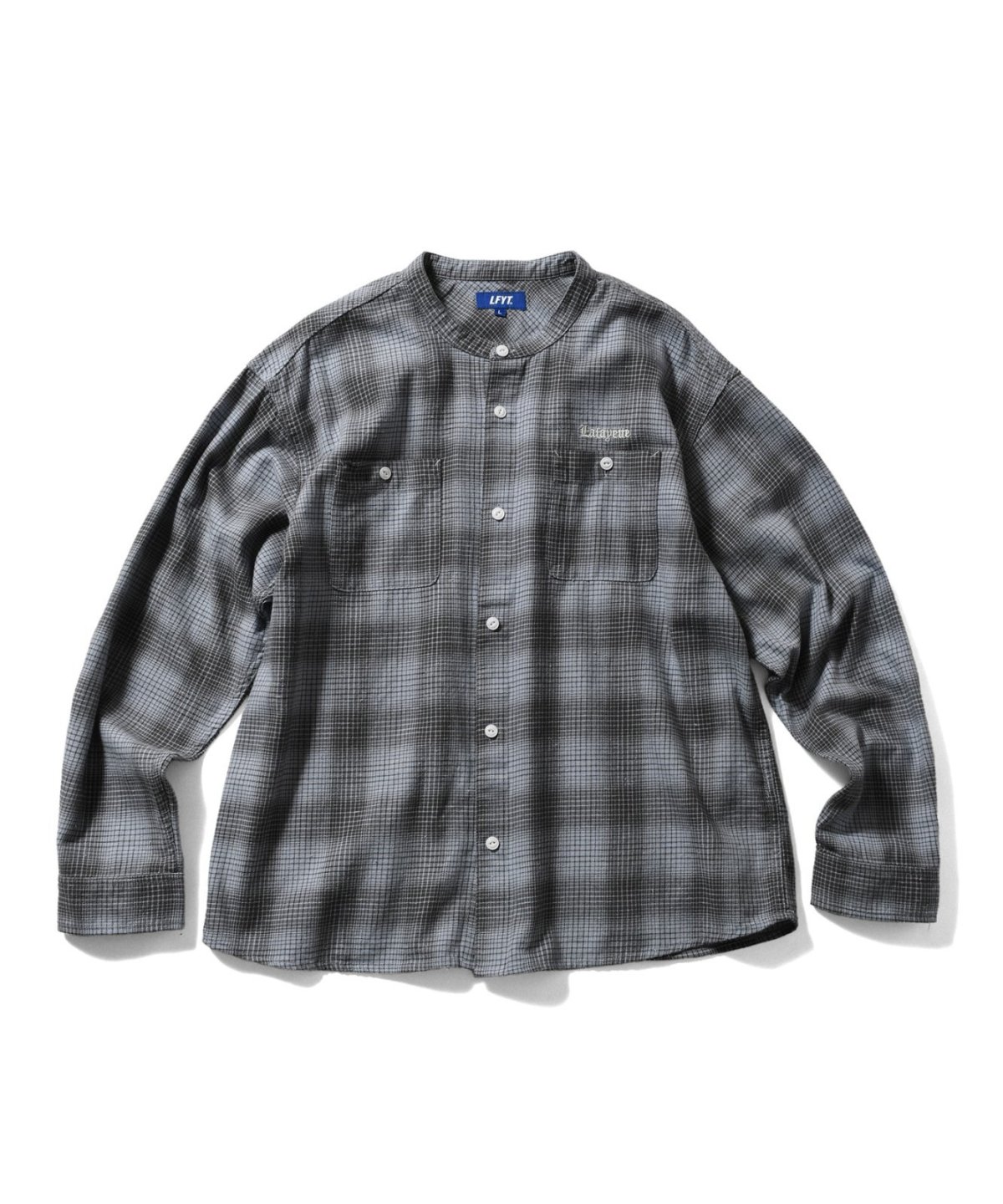 画像4: LFYT(ラファイエット) / NEP TWILL CHECK BAND COLLAR SHIRT (4)