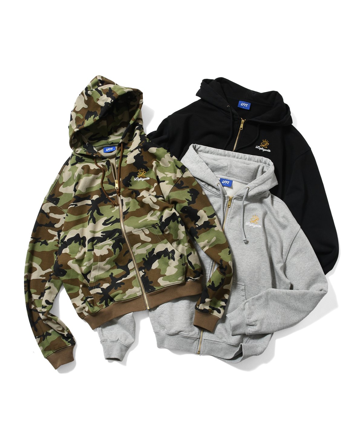 画像1: LFYT(ラファイエット) / GOLD L LOGO ZIP HOODIE (1)