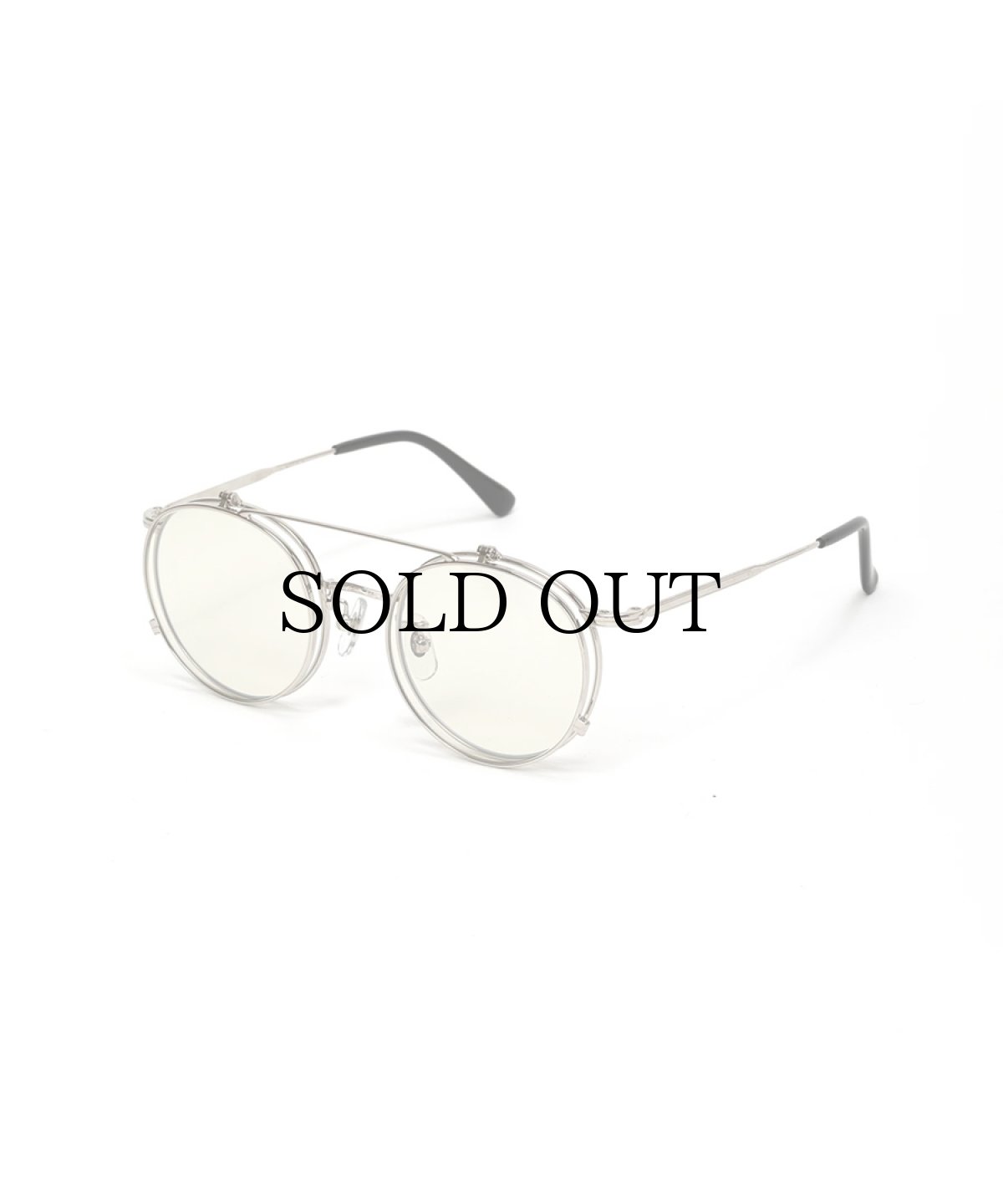 画像2: CALEE(キャリー) / FLIP UP TYPE CIRCLE METAL GLASSES ＜MIRROR LENS＞ (2)