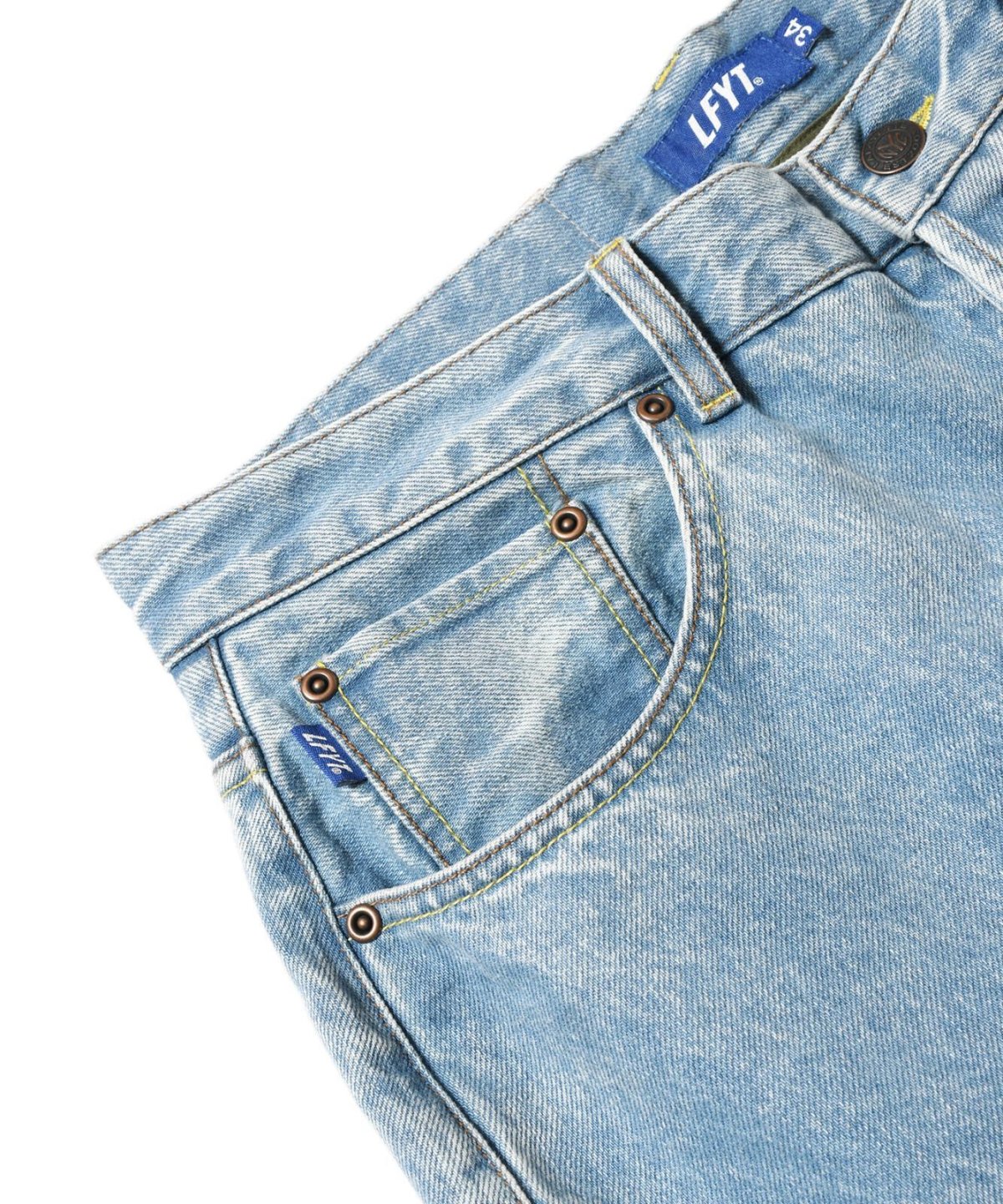 画像9: LFYT(ラファイエット) / 5 POCKET WASHED DENIM PANTS BAGGIE FIT ICE WASH (9)