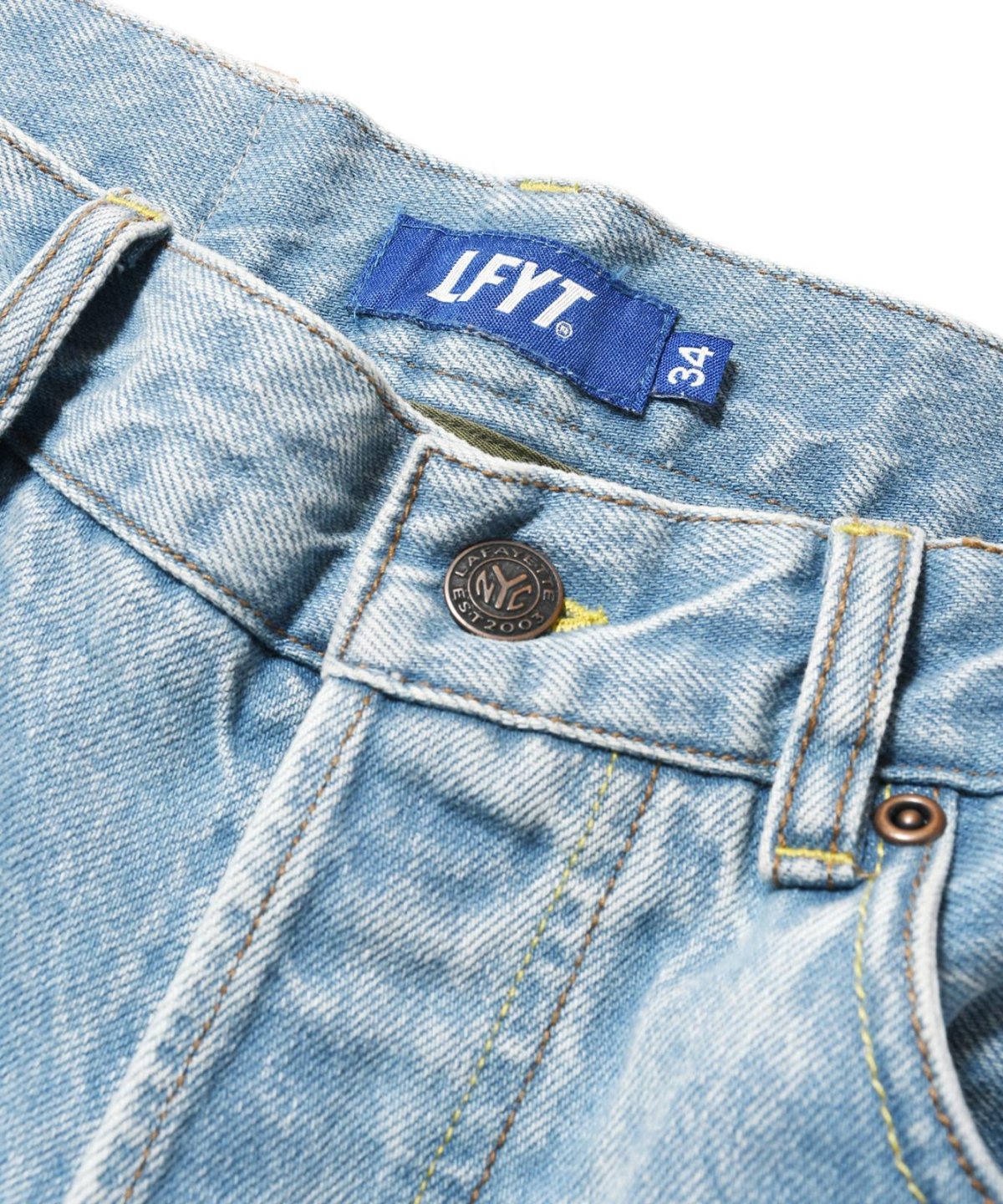 画像7: LFYT(ラファイエット) / 5 POCKET WASHED DENIM PANTS BAGGIE FIT ICE WASH (7)
