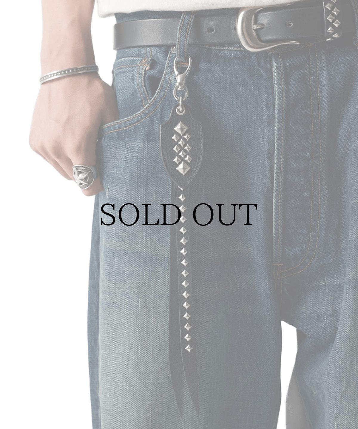 画像5: CALEE(キャリー) / STUDS LEATHER LONG KEY RING (5)