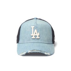 画像2: NEW ERA / 9FORTY A-Frame トラッカー MLB Damaged Denim ロサンゼルス・ドジャース (2)