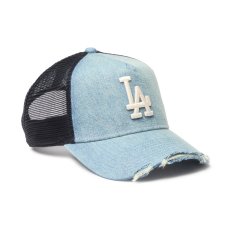 画像3: NEW ERA / 9FORTY A-Frame トラッカー MLB Damaged Denim ロサンゼルス・ドジャース (3)