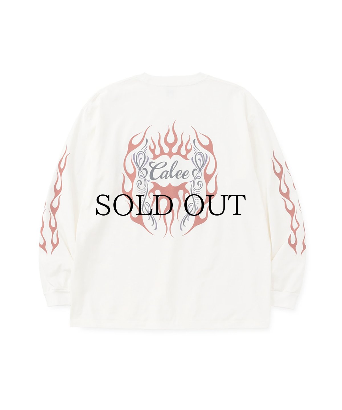 画像4: CALEE(キャリー) / VINTAGE TYPE FLAME LOGO PINSTRIPING L/ S TEE ＜NATURALLY PAINT DESIGN＞ (4)