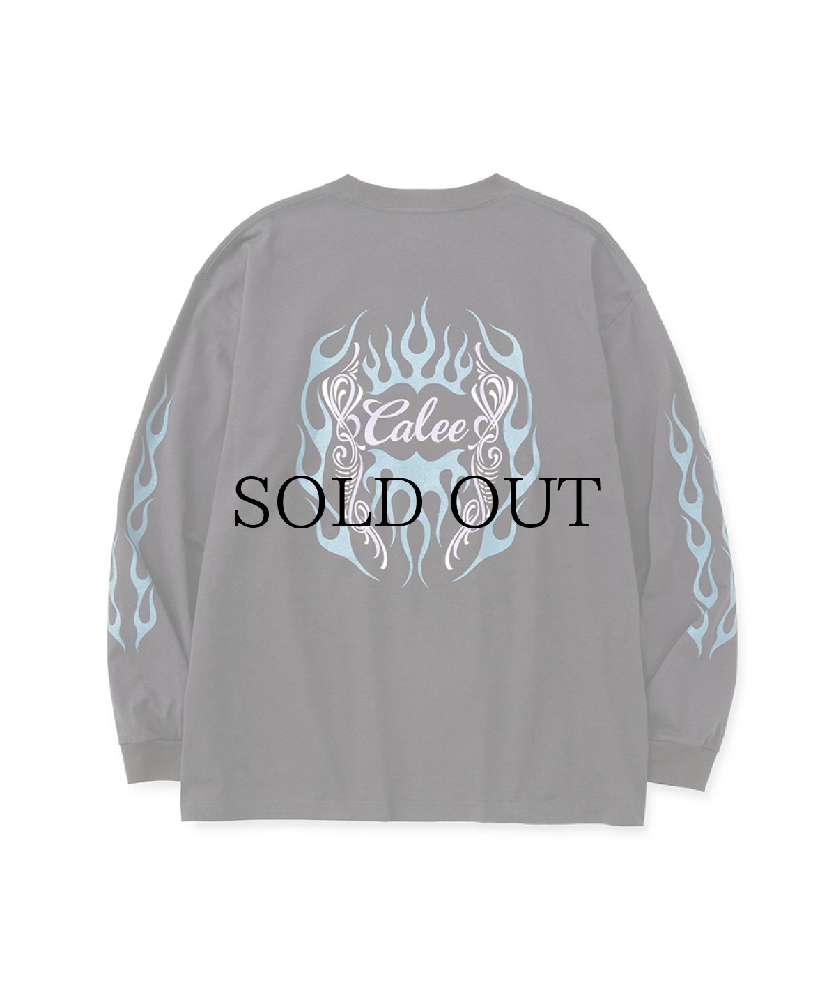 画像2: CALEE(キャリー) / VINTAGE TYPE FLAME LOGO PINSTRIPING L/ S TEE ＜NATURALLY PAINT DESIGN＞ (2)