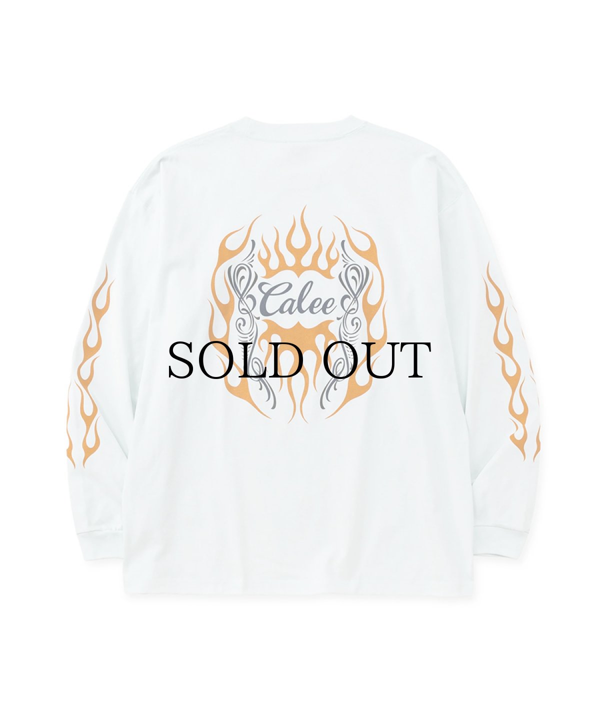 画像6: CALEE(キャリー) / VINTAGE TYPE FLAME LOGO PINSTRIPING L/ S TEE ＜NATURALLY PAINT DESIGN＞ (6)