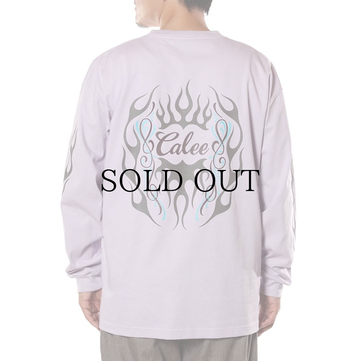 画像14: CALEE(キャリー) / VINTAGE TYPE FLAME LOGO PINSTRIPING L/ S TEE ＜NATURALLY PAINT DESIGN＞ (14)