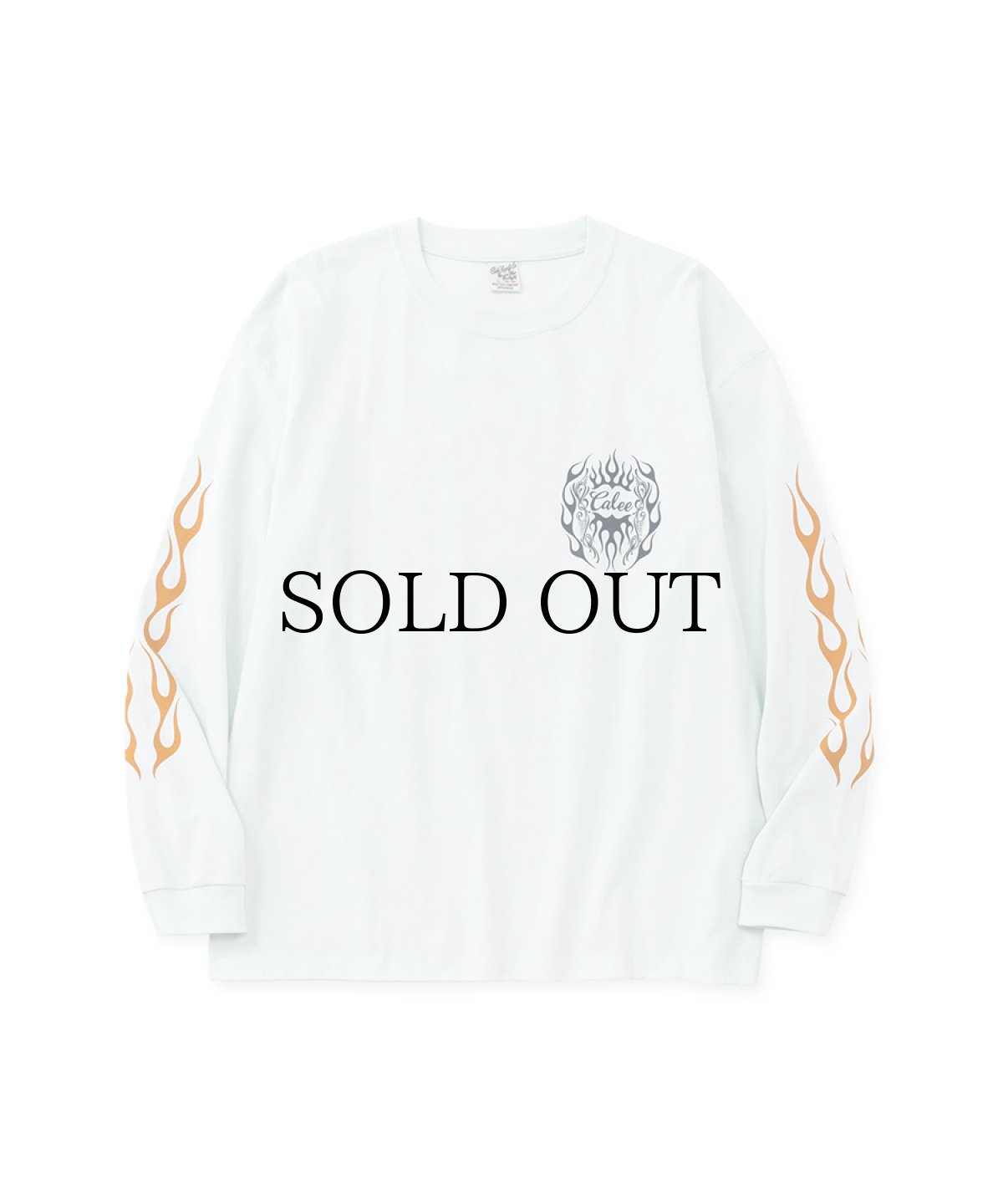 画像5: CALEE(キャリー) / VINTAGE TYPE FLAME LOGO PINSTRIPING L/ S TEE ＜NATURALLY PAINT DESIGN＞ (5)
