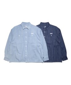 画像1: HAIGHT / STRIPE DENIM SHIRT (1)