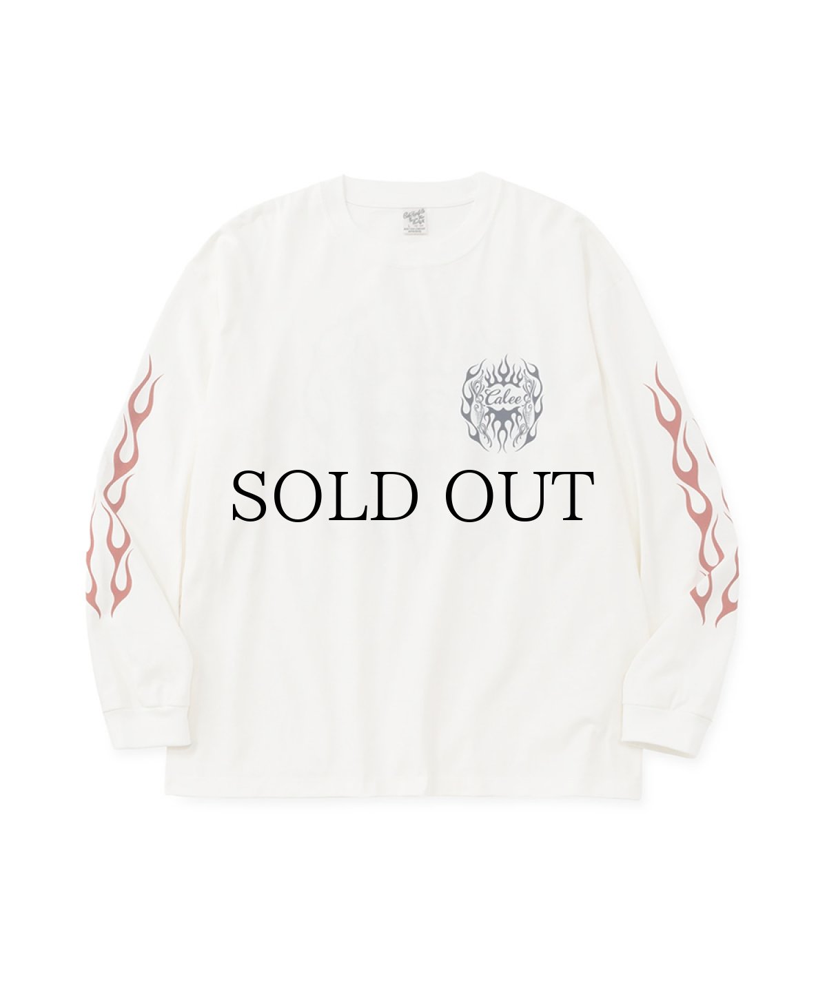 画像3: CALEE(キャリー) / VINTAGE TYPE FLAME LOGO PINSTRIPING L/ S TEE ＜NATURALLY PAINT DESIGN＞ (3)