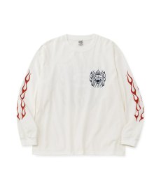 画像3: CALEE(キャリー) / VINTAGE TYPE FLAME LOGO PINSTRIPING L/ S TEE ＜NATURALLY PAINT DESIGN＞ (3)