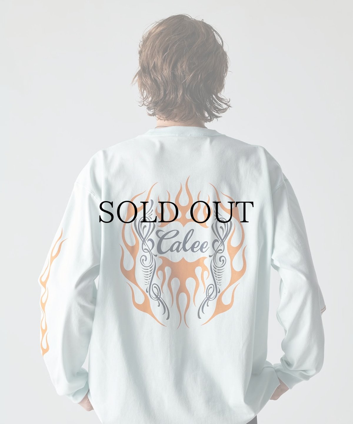 画像15: CALEE(キャリー) / VINTAGE TYPE FLAME LOGO PINSTRIPING L/ S TEE ＜NATURALLY PAINT DESIGN＞ (15)