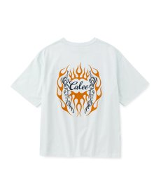 画像5: CALEE(キャリー) / VINTAGE TYPE FLAME LOGO PINSTRIPING S/ S TEE ＜NATURALLY PAINT DESIGN＞ (5)