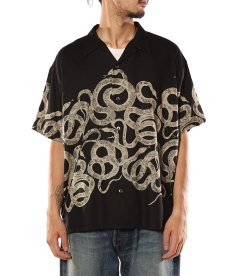 画像7: CALEE(キャリー) / SNAKE PATTERN PANEL S/S SH (7)