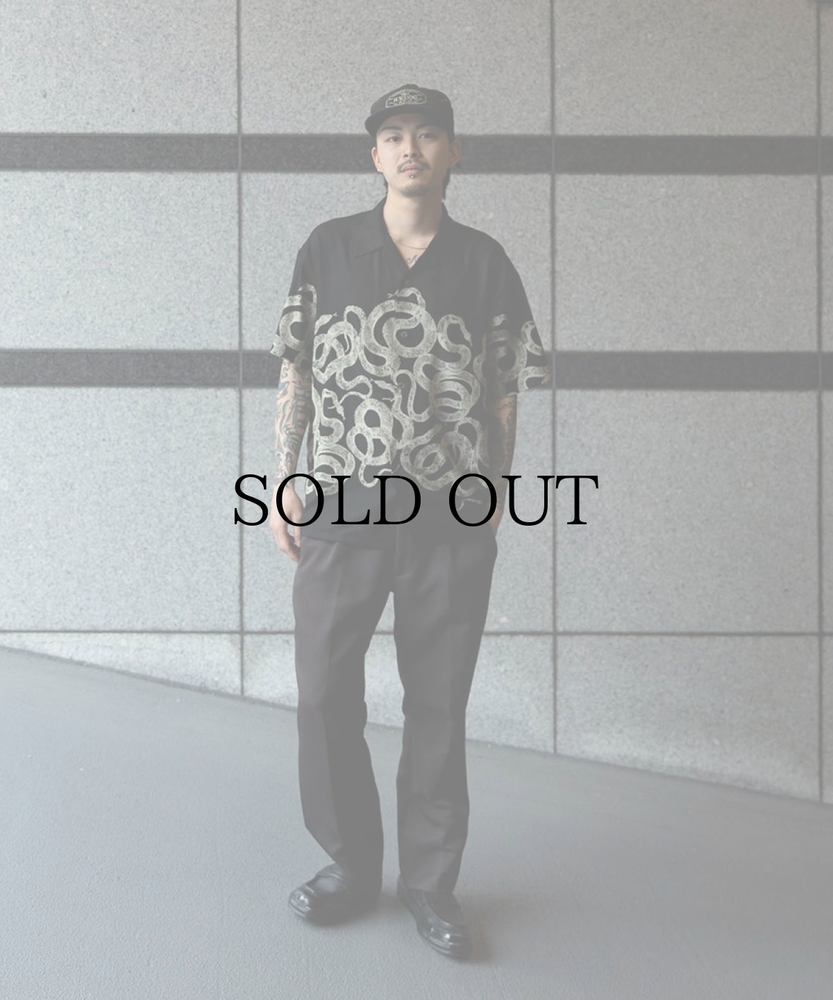 画像8: CALEE(キャリー) / SNAKE PATTERN PANEL S/S SH (8)