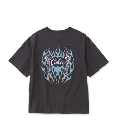 画像1: CALEE(キャリー) / VINTAGE TYPE FLAME LOGO PINSTRIPING S/ S TEE ＜NATURALLY PAINT DESIGN＞ (1)
