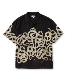 画像1: CALEE(キャリー) / SNAKE PATTERN PANEL S/S SH (1)