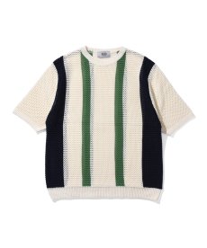 画像2: BLEND(ブレンド) / STRIPE MESH S/S CREW KNIT (2)