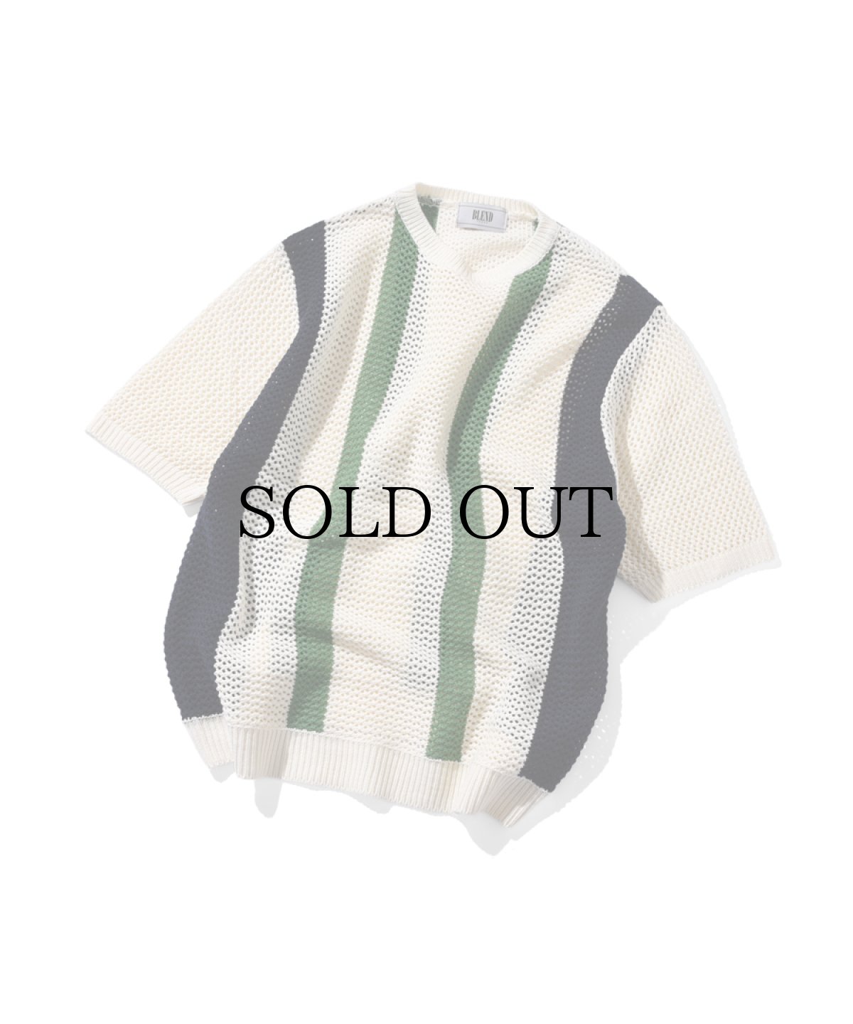 画像1: BLEND(ブレンド) / STRIPE MESH S/S CREW KNIT (1)