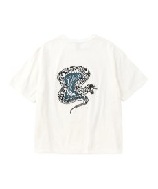 画像1: CALEE(キャリー) / VINTAGE TYPE SNAKE LOGO POCKET TEE ＜NATURALLY PAINT DESIGN＞ (1)