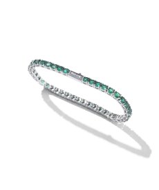 画像1: EL REIGN × $ole only /  EMERALD Tennis chain BRACELET (1)
