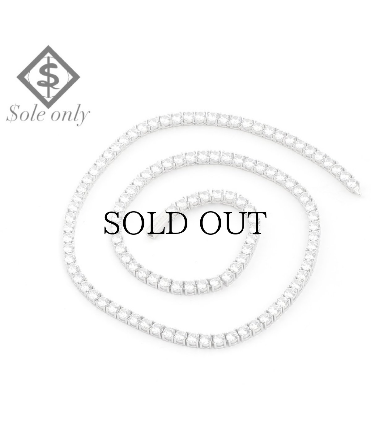 画像1: $ole only(ソールオンリー) / CZ Diamond 2mm Tennis Chain Necklace Silver 20inch (1)