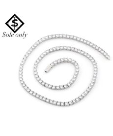 画像1: $ole only(ソールオンリー) / CZ Diamond 2mm Tennis Chain Necklace Silver 18inch (1)