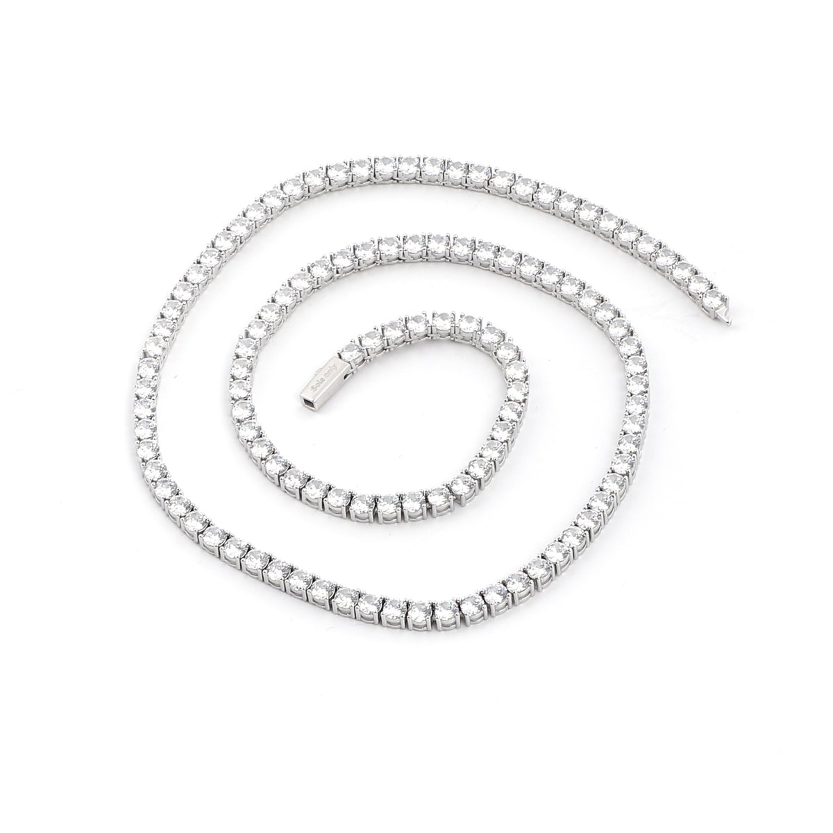 画像3: $ole only(ソールオンリー) / CZ Diamond 2mm Tennis Chain Necklace Silver 18inch (3)