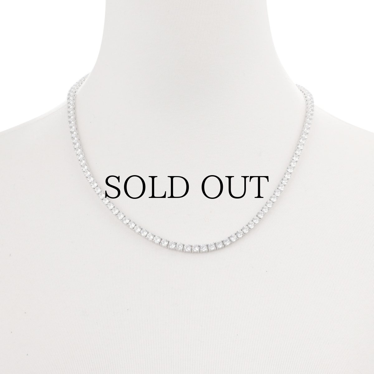 画像4: $ole only(ソールオンリー) / CZ Diamond 2mm Tennis Chain Necklace Silver 20inch (4)
