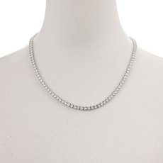 画像4: $ole only(ソールオンリー) / CZ Diamond 2mm Tennis Chain Necklace Silver 18inch (4)