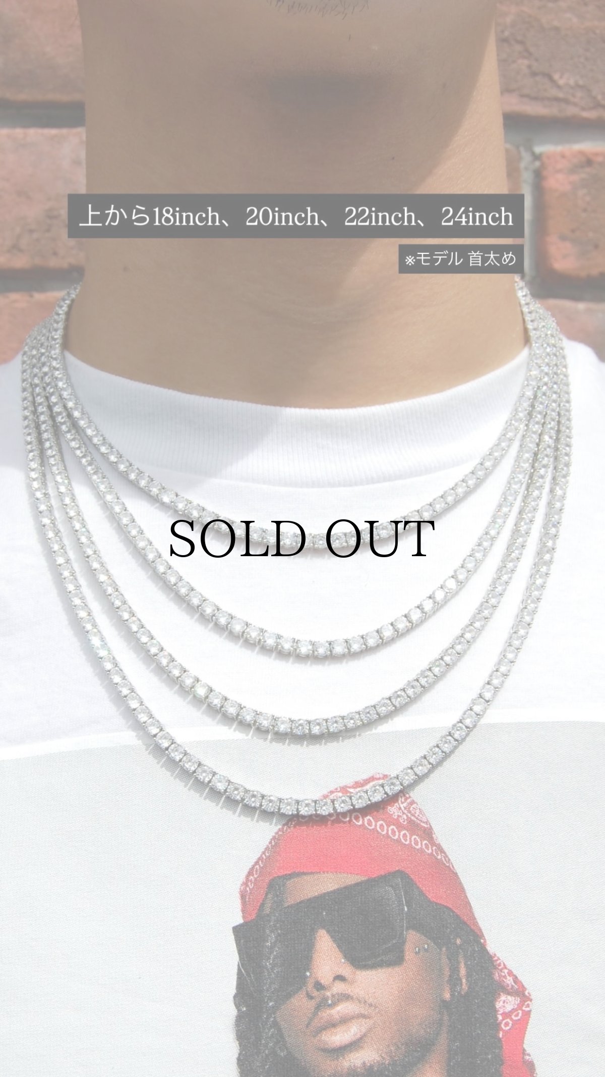画像10: $ole only(ソールオンリー) / CZ Diamond 2mm Tennis Chain Necklace Silver 20inch (10)