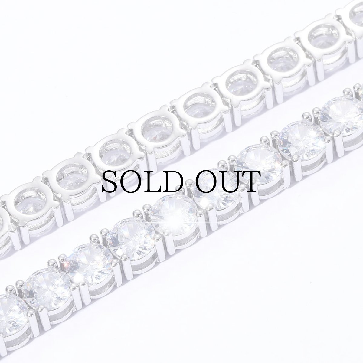 画像5: $ole only(ソールオンリー) / CZ Diamond 2mm Tennis Chain Necklace Silver 20inch (5)