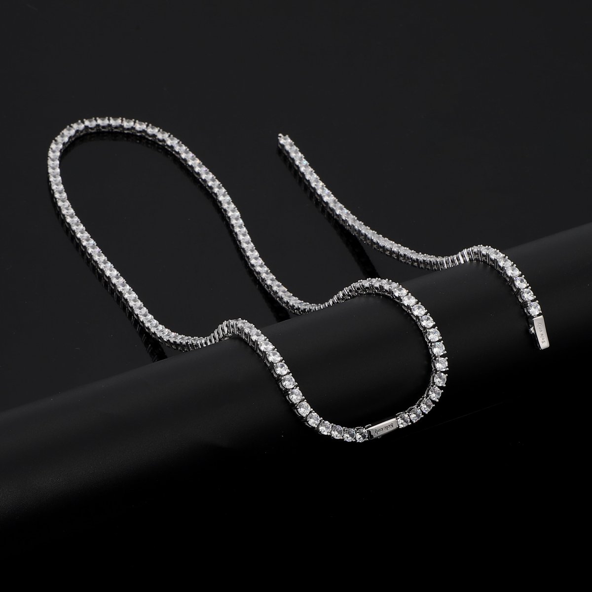 画像6: $ole only(ソールオンリー) / CZ Diamond 2mm Tennis Chain Necklace Silver 18inch (6)