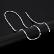 画像6: $ole only(ソールオンリー) / CZ Diamond 2mm Tennis Chain Necklace Silver 18inch (6)