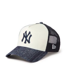 画像1: NEW ERA / 9FORTY A-Frame トラッカー Laser Burn Out Denim ニューヨーク・ヤンキース (1)